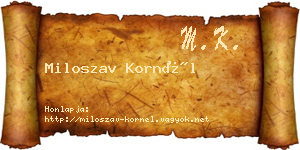 Miloszav Kornél névjegykártya